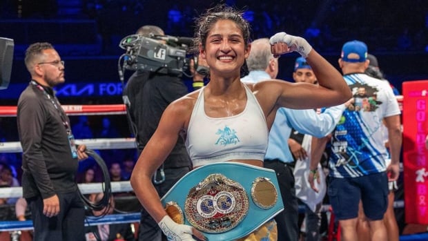Gabriela Fundora with the IBF flyweight belt in her first title fight after fifth-round TKO victory over Mucino in October 2023. She is set to fight Marlen Esparza on 6th January on the undercard of Vergil Ortiz Jr.'s 154-pound debut against Fredrick Lawson. GABRIELA FUNDORA/X. 